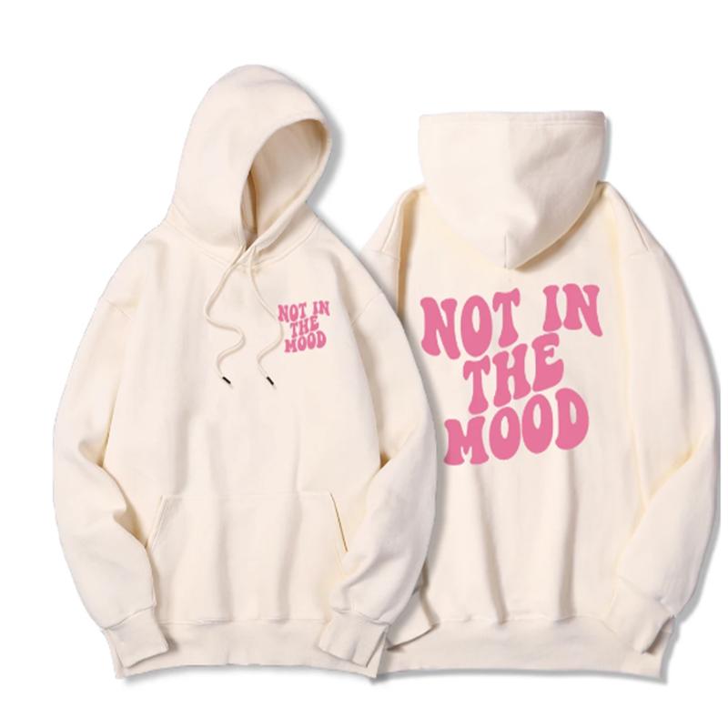 Толстовка с капюшоном Not In The Mood Printed для мужчин Harajuku Fashion Quality Hoody Fleece Casual Soft Sweatshirt Autumn Oversize Sportswears