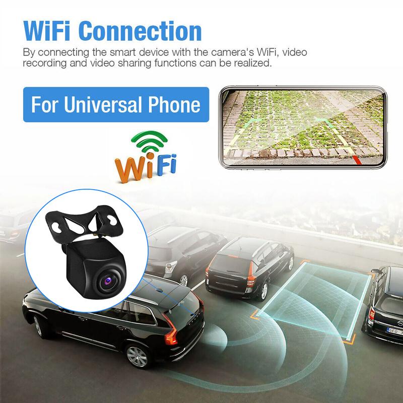 AHD 1920x1080P Car Rear View Camera Wireless WiFi Reversing Camera 170 Wide Angle Night Vision Car Backup Camera for Android IOS