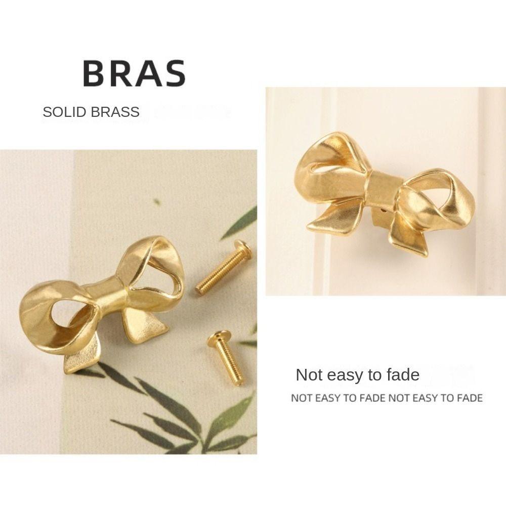 Luxury Bow Tie Brass Handle Retro Wardrobe Drawer Pulls Trendy Cabinet Door Knobs Kitchen