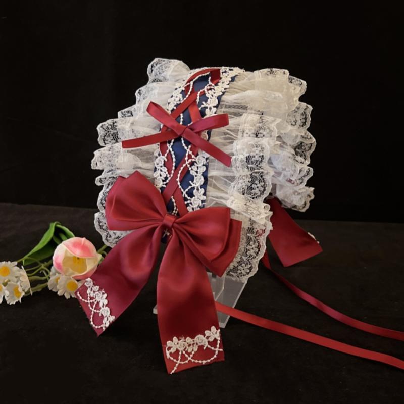 Женская повязка для волос Лолита Повязка на голову Сладкий бант Кружево Аксессуар Лолита Японская Лолита Горничная Универсальный Каваи Головной убор