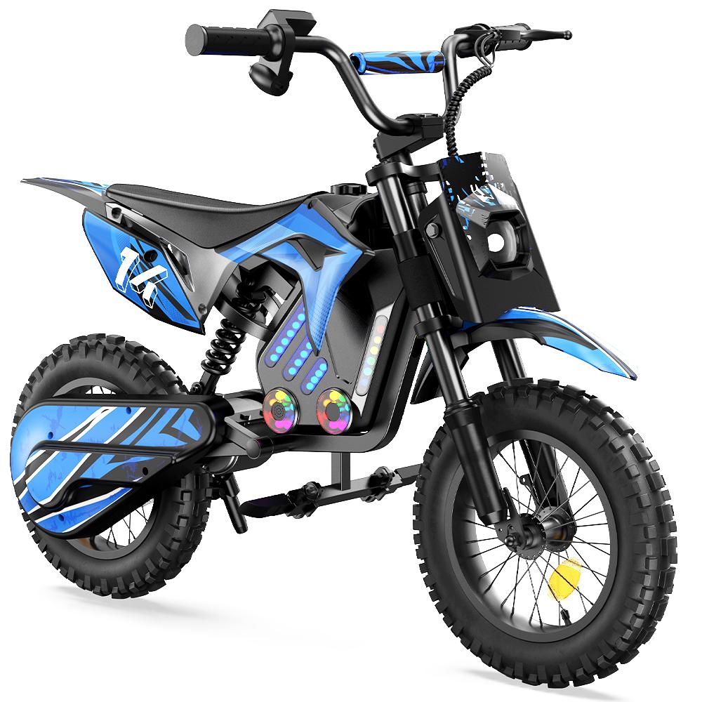 iScooter A14 Children's Multi Terrain Electric Motorcycle 36V5.2Ah Battery 500W Motor 14 Inch Tires With Front And Rear Dual Shock Absorption
