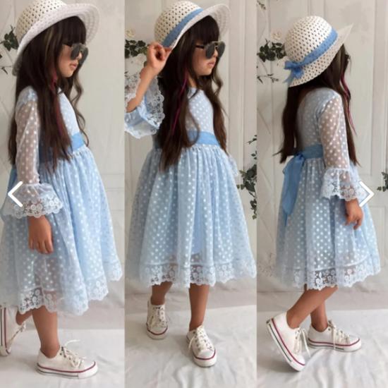 Платье принцессы для девочек со шляпой и шнуровкой