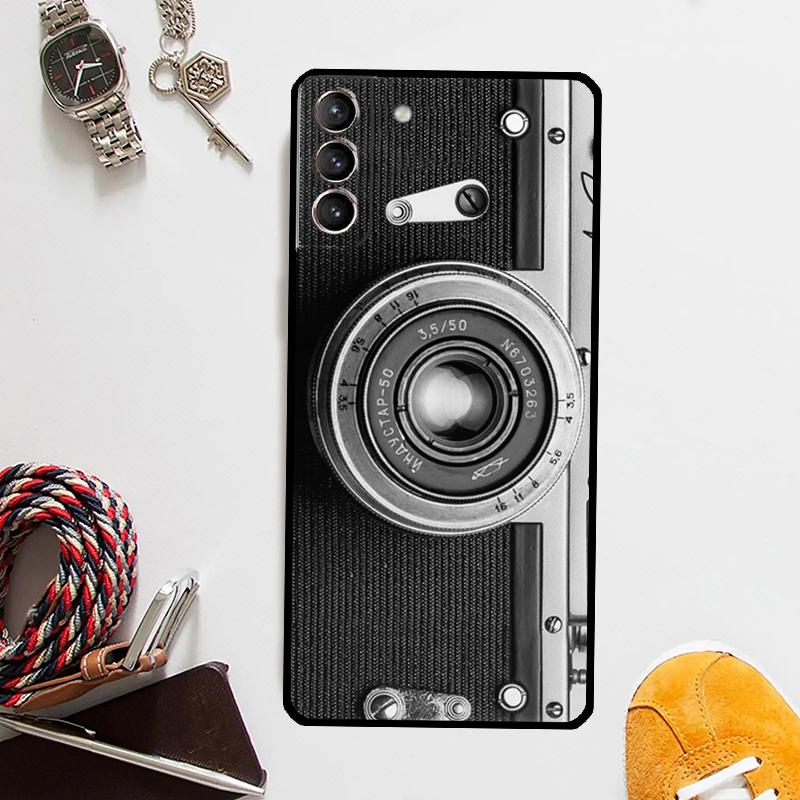 Ретро-камера Винтажный чехол Для Samsung Galaxy S24 Ultra S23 S22 S21 Plus S20 FE S8 S9 S10 Note 10 20 Ultra Чехол