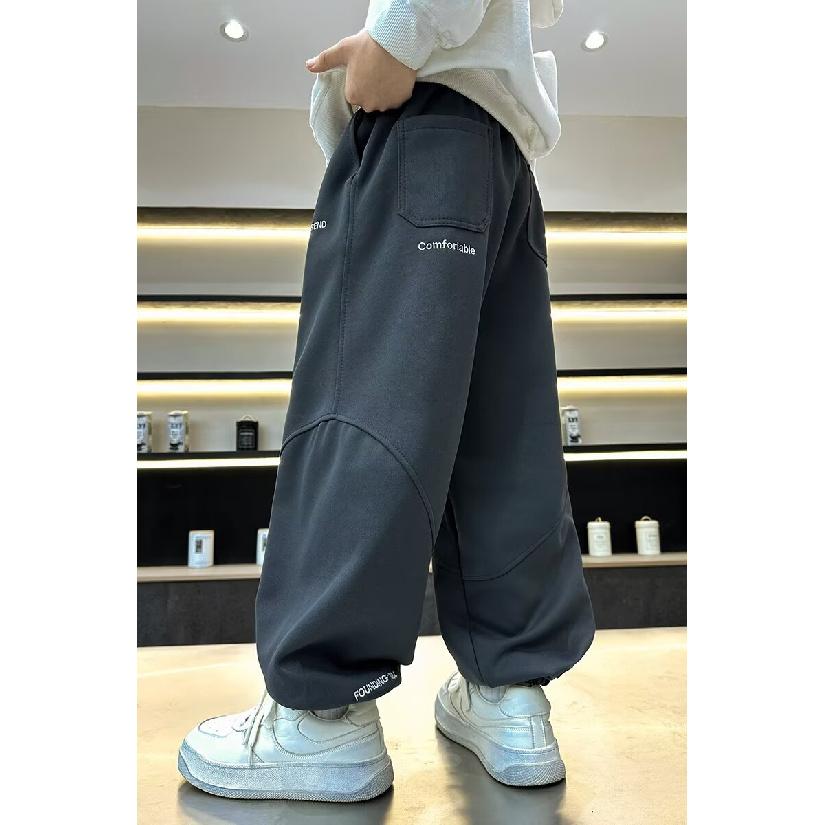 Брюки для мальчиков весна-лето-осень Брюки для детей и подростков Тонкие детские спортивные прямые брюки Модные брюки с тремя полосками Модные