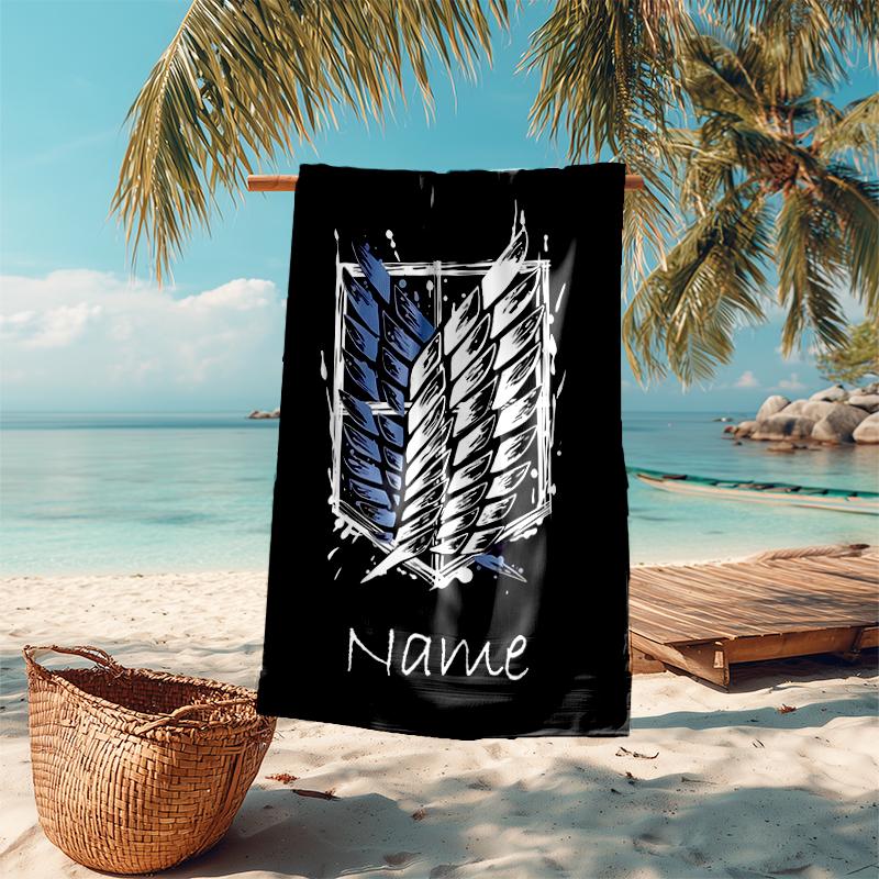 Personalized customized proof beach towel with Attack on Titan  pattern - soft, absorbent, quick-drying, perfect swimming, camping&bathing