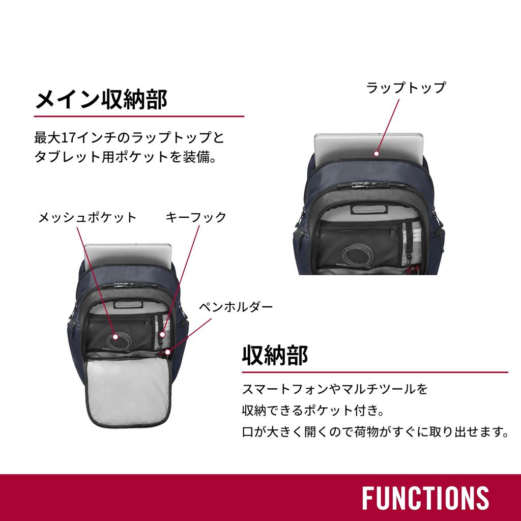 Altmont Original Vertical Zip Laptop Backpack Functional and Comfortable Backpack Rucksack Business 17 Inch Zippered Mesh Pocket Key Hook Pen Holder