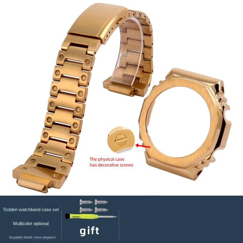 Корпус браслета для часов GA-2100 Мод-комплект для Casio G-SHOCK Farm Oak GA2100 GA2110 GA-B2100 Модифицированная металлическая рамка Ремешок из нержавеющей стали Инструмент