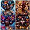 Цветы Африканская Женская Алмазная Мозаика Распродажа Полный Квадратный Круглый Алмаз Живопись DIY Вышивка Картина Стразами Искусство