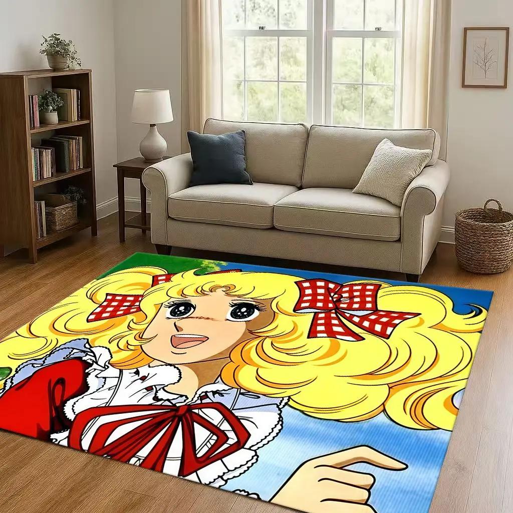 Retro Candy Candy Sweet Girl Cartoon Room Non-Slip Area Rug Soft Carpet for Bedroom Playroom Sofa,Easy Clean Home Decor Doormat