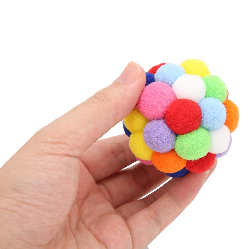 Игрушки для кошек с колокольчиками, мягкие интерактивные разноцветные шарики для кошек, для котят и домашних животных