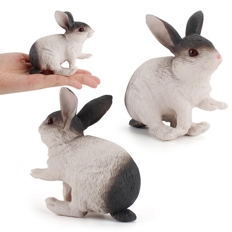 Farm Rabbit Scene Pvc Miniature With Standing And Sitting Rabbits For Micro Landscape Decor