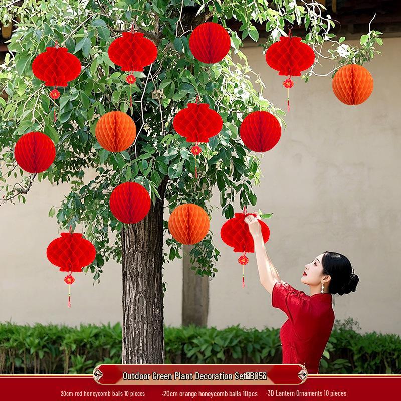 Подвесные фонари в деревенском стиле для украшения дерева - Свадебные и новогодние уличные украшения