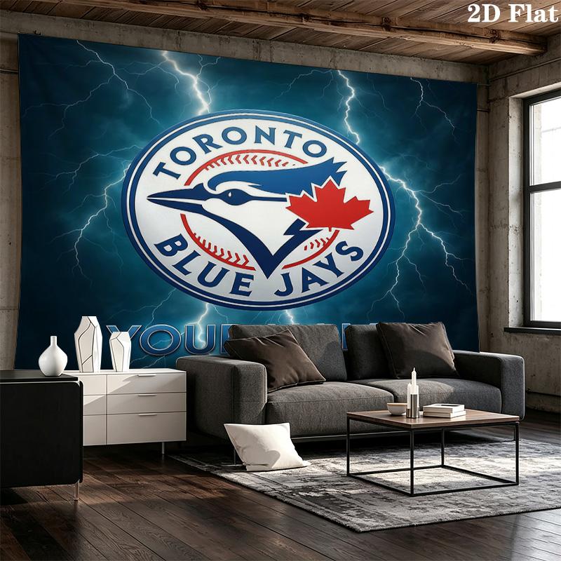 Custom Name Toronto Blue JaysPrinted Tapestry – Wall Hanging for Bedrooms, Dorms, and Home Decor