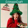 Tree Christmas Topper Hat With Plush Ball Decor For Home Decor Celebrations And