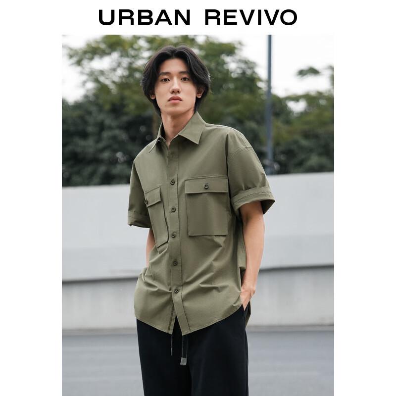 Мужская повседневная рабочая рубашка с карманом, с коротким рукавом