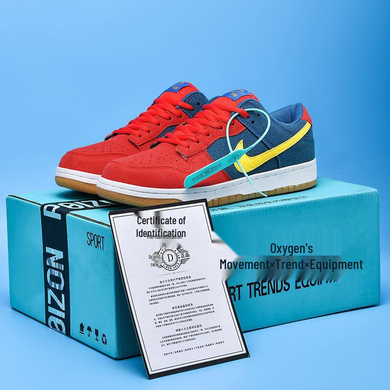 Мужские/женские кроссовки AJ, красные и синие, с асимметричным дизайном, низкие, для скейтбординга и бега