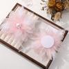 Floral Shape Retro Pearl Feather Flower Organza Handmade Accessories DIY Fabric Applique