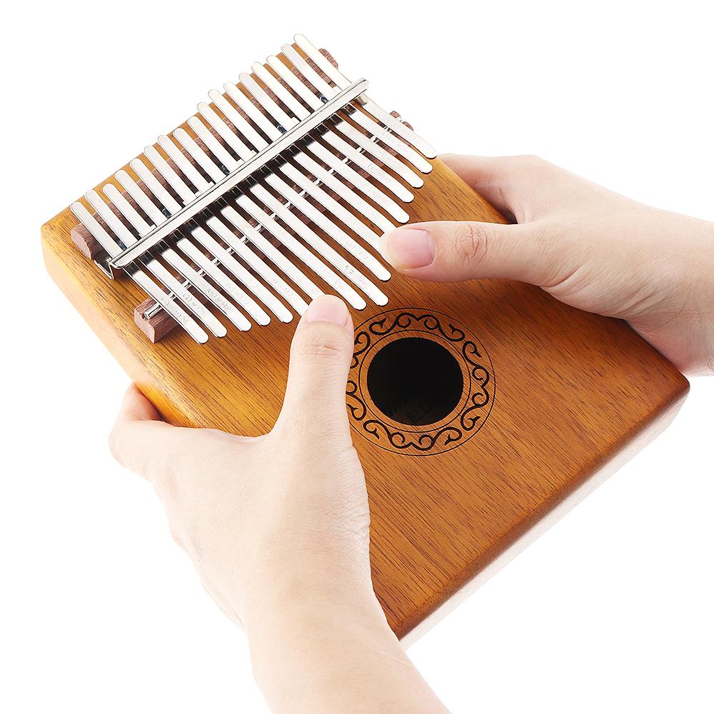 17 Key Kalimba Single Board Wood Thumb Piano Mbira Natural Mini Keyboard Instrument