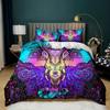 Boho Elephant Duvet Cover Set Bohemian Mandala Elephant Bedding Set Safari Animal Indian Exotic Queen King Polyester Quilt Cover