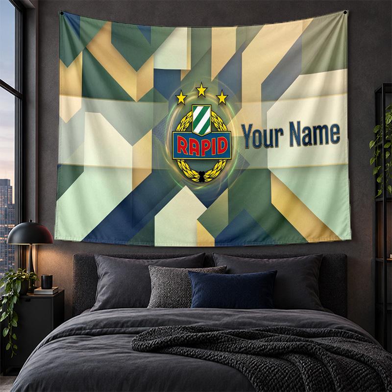 Personalized Tapestry Wall Hanging Rapid Wien FC Pattern Art Background Cloth