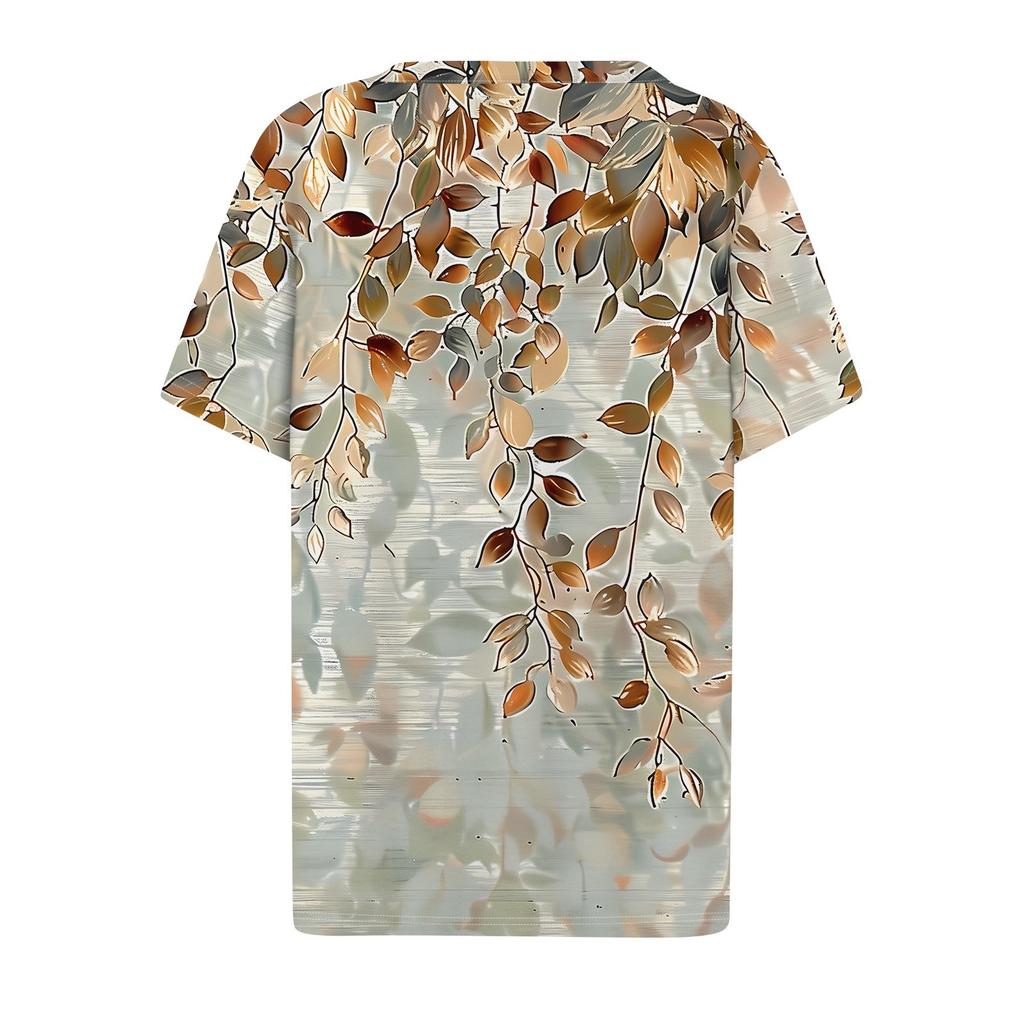 Women's T Shirt Tee Printed Short Sleeve Daily Weekend Fashion Basic V Neck Regular Top