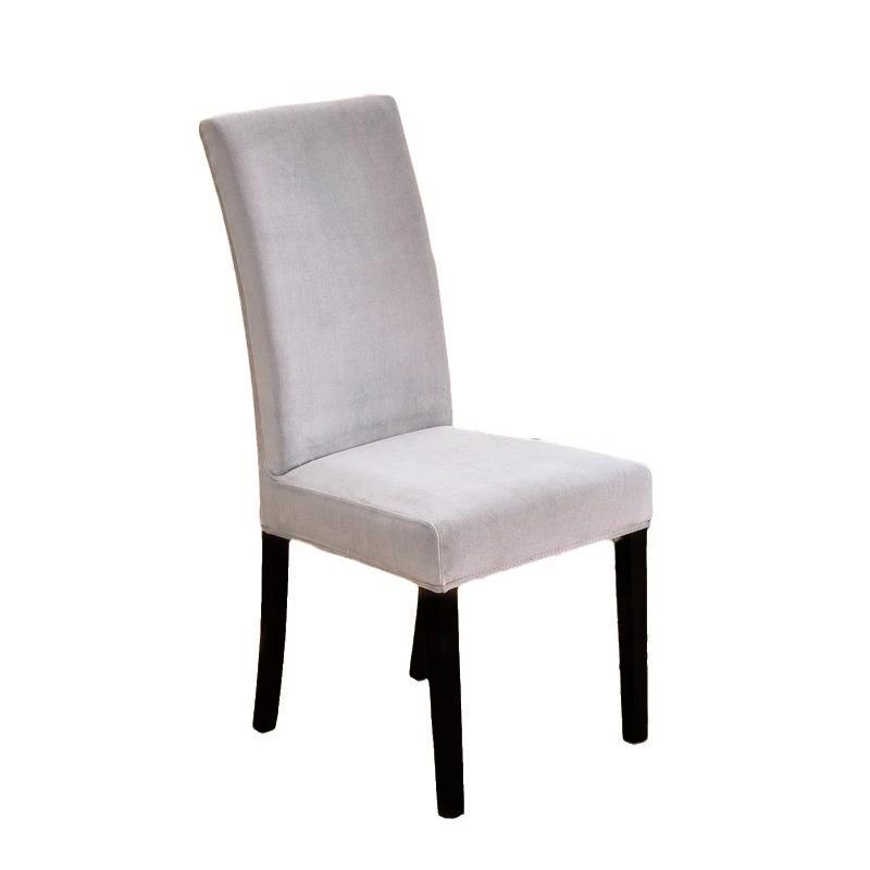 Мягкий бархатный чехол для обеденного стула, универсальный чехол для длинного стула, эластичный защитный чехол для сиденья для столовой, домашнего декора