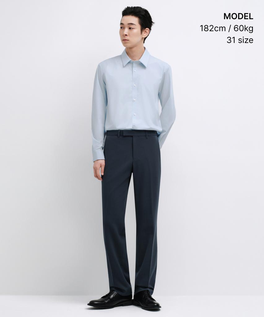 MUSINSA STANDARD Semi-Wide Hidden Banding Slacks [Iron Gray]