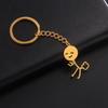1PCS Funny Spoof Fart Stickman Pendant Keychain Stainless Steel Key Ring Hip Hop Style Key Chain Gift