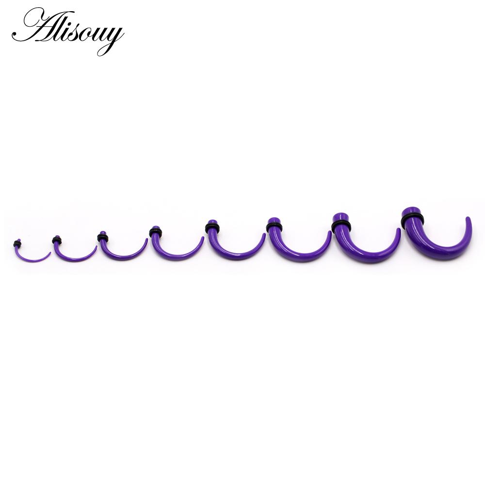 Alisouy 2 шт. 1,6 мм-11 мм акрил C Sahpe Buffalo Horn ушные манометры ушные конусы растягивающиеся заглушки туннельный расширитель ювелирные изделия для пирсинга