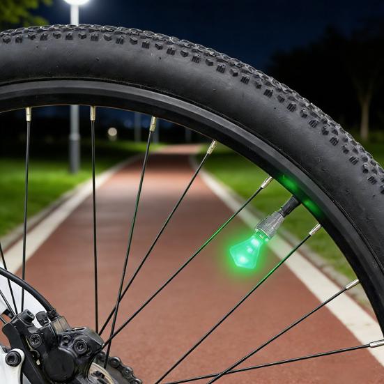 2/4 шт. Велосипедный вентиль для шины Свет Умный датчик Светодиодный фонарь на колесо велосипеда Ночная езда Цветной Декоративная лампа для вентиля дорожного или горного велосипеда Велосипедные аксессуары