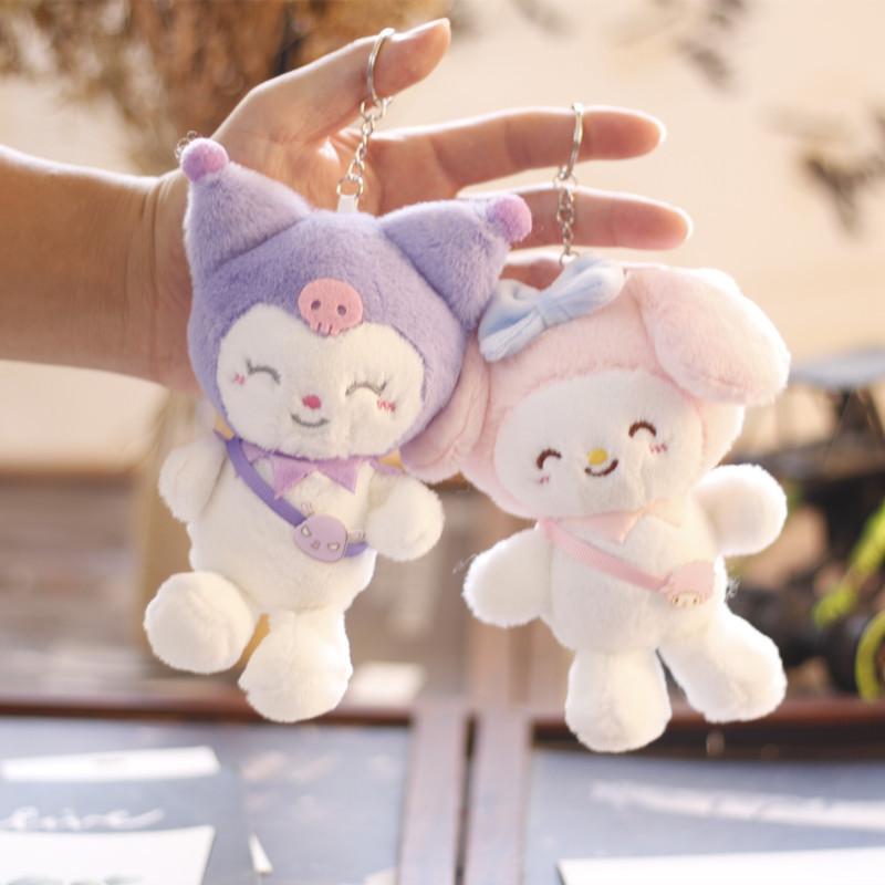 Cute Sanrio Characters Plushies Kuromi Cinnamoroll Melody Backpack Keychain