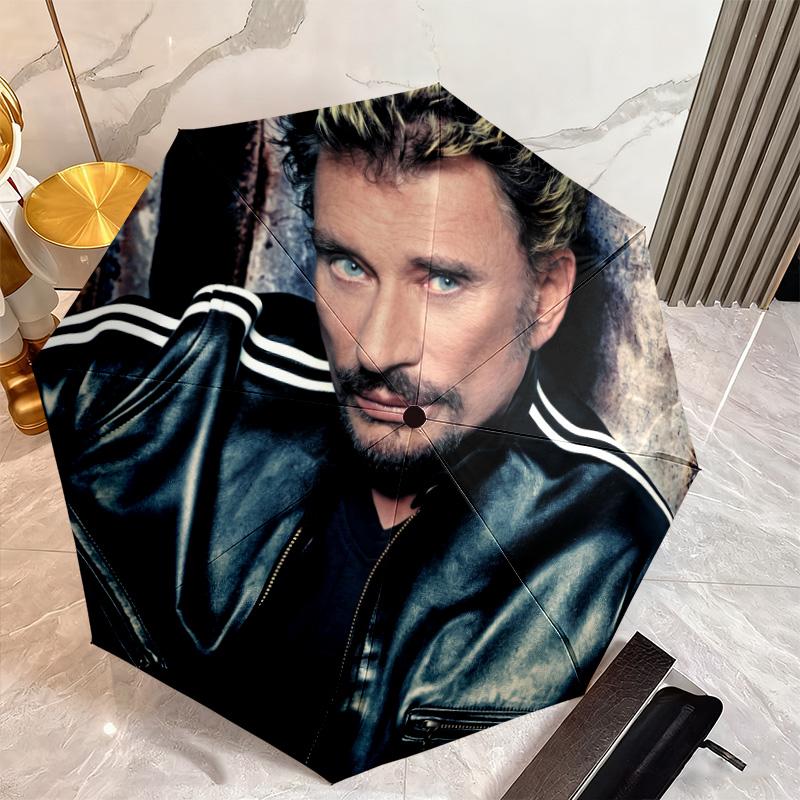 French legendary rock singer and actor Johnny Hallyday umbrella is suitable for all seasons, including home travel and outdoor activities Y1