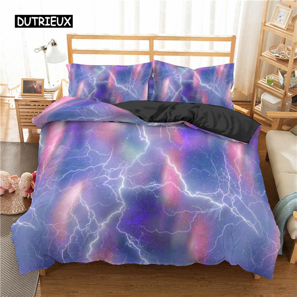 Комплект постельного белья Lightning Natural Phenomenon, комплект постельного белья из 3 предметов для детей и мальчиков, мягкий полиэстеровый пододеяльник