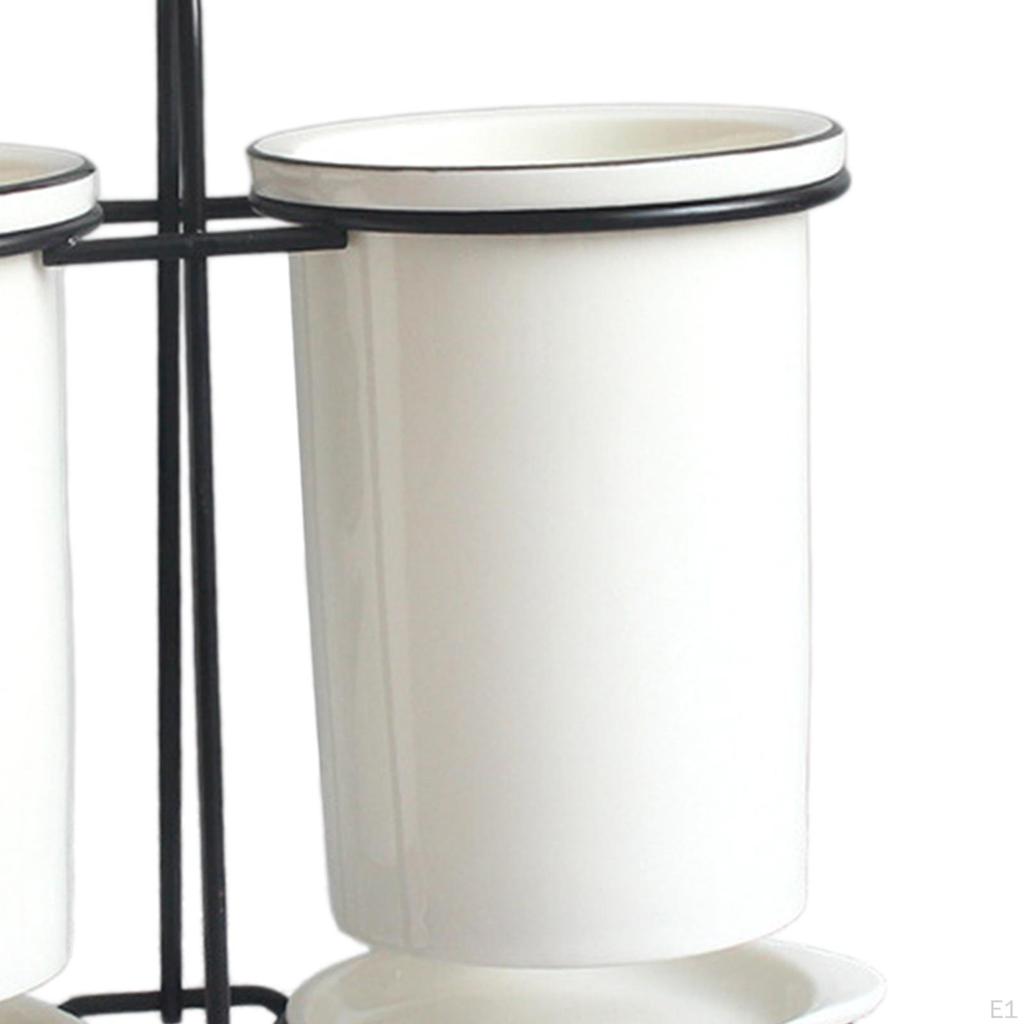 Chopsticks Cage Holder Ceramic Draining Organizer Practical Home Multifunctional 2 Cups