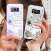Красивый фиолетовый чехол для Samsung S25 S25 Edge S25Ultra S8 9 S10 20 U ltra S21 Pro 22 Plus S23 FE S24 Ultra стеклянный чехол для телефона