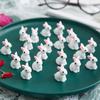 10Pcs Cute Mini Resin Bunnies Miniature Figures 3D Little White Rabbit Ornament
