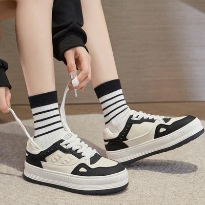 Модные кроссовки женские из натуральной кожи на плоской толстой подошве брендовые женские повседневные туфли из коровьей кожи с дышащей сеткой D118