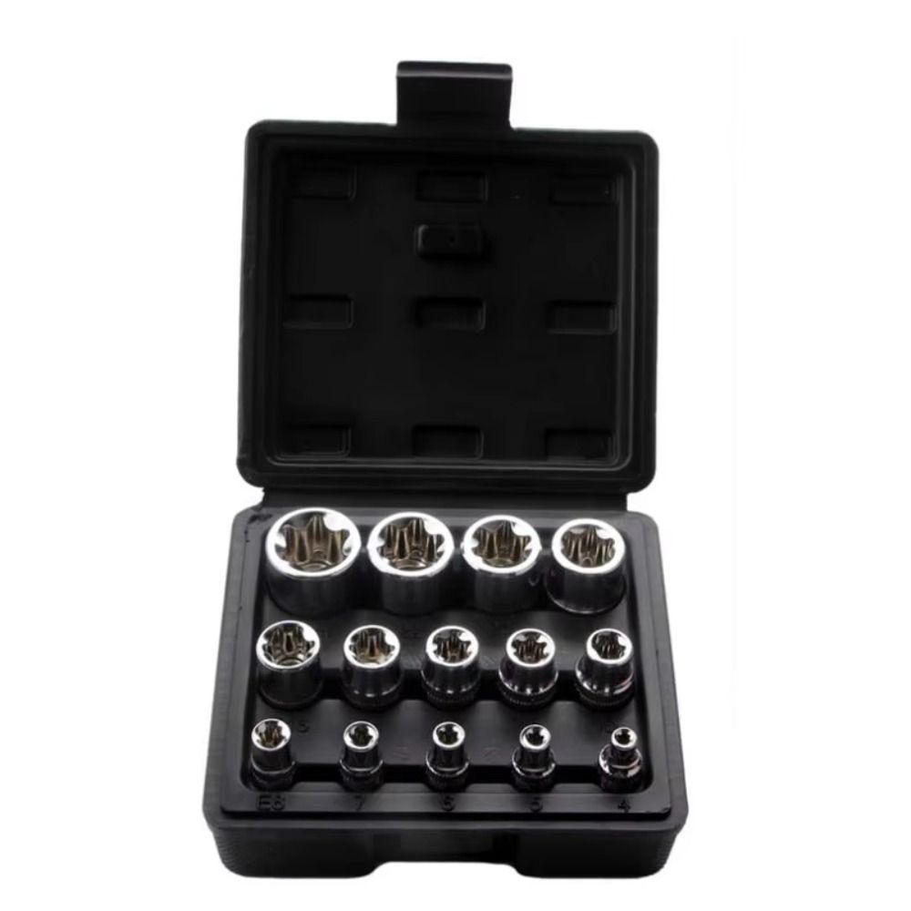 14PCS/Set External Hex Wrench Head Star Socket Set E4-E24 E-Torx Socket Set  Automotive Repair