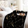 1 шт. Черное одеяло с принтом мрамора с прожилками, роскошное удобное флисовое одеяло для дома, гостиной, спальни, для украшения, подарок на день рождения