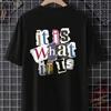 It Is What Letter Graphic Men T Shirt Summer  Fashion Oversized Clothes Casual Hip Hop Tops Loose Soft T-Shirt In 2024