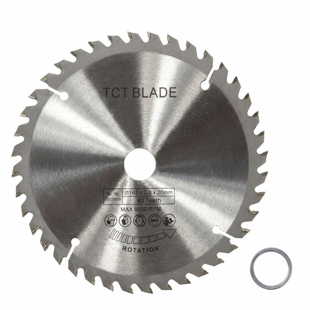 165mm Diameter Circular Saw Blade 40 Teeth Alloy Carbide Cutting Disc High Speed Steel Silver Color Rotary Tool Cutting Disc