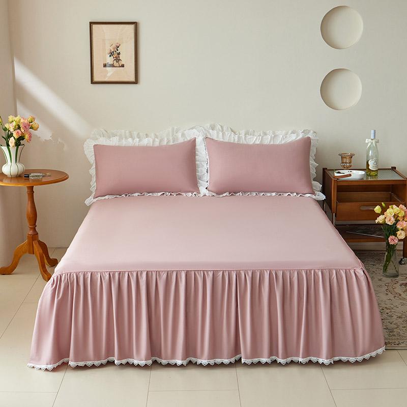 1 шт. Подзор для кровати 100% хлопок Покрывало для кровати Кружевное покрывало Однотонное постельное белье Домашний чехол для матраса falda de cama (Нет наволочки)