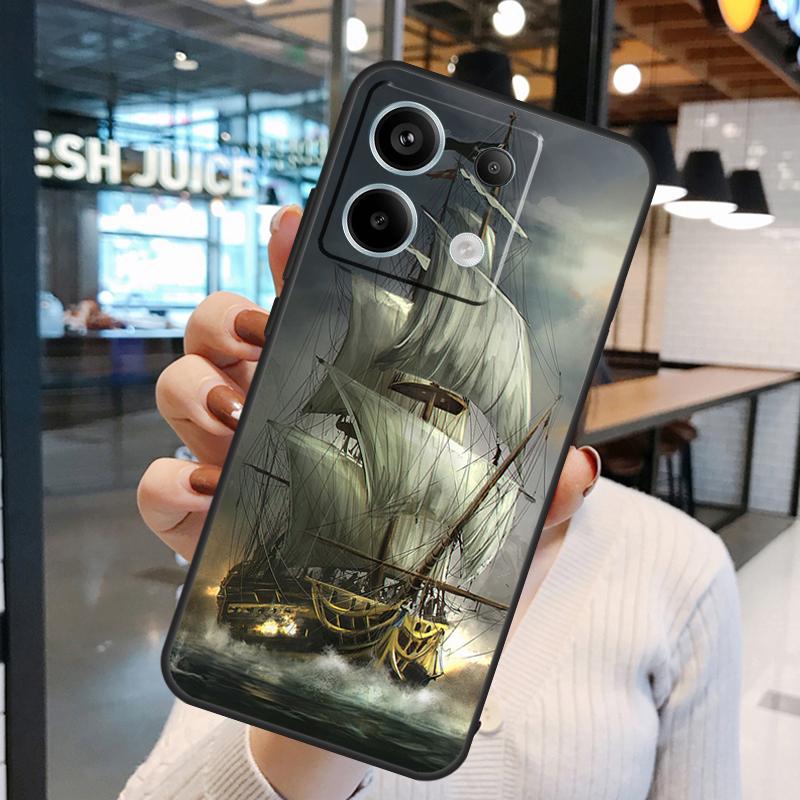 Чехол-кейс Парусный Пиратский Корабль Лодка для Xiaomi Redmi Note 14 Pro 10 11 12 13 15 Pro Plus Redmi 15C 14C 10C 12C 13C 15