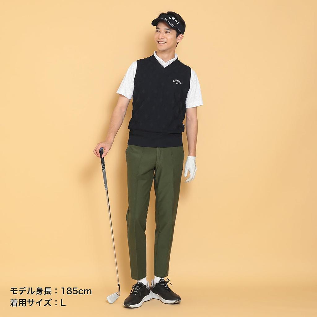 Вязаный жилет Golf C24219100 [Callaway] Мужской V-образный вырез (алмазный жаккард) / / 1120_Военно-морской флот