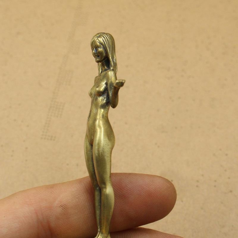 Brass Beauty Copper Ornaments Antique Hand Grips Bare Hand Model Plaything Desktop Ornament Female Statue Arts Home Decoration