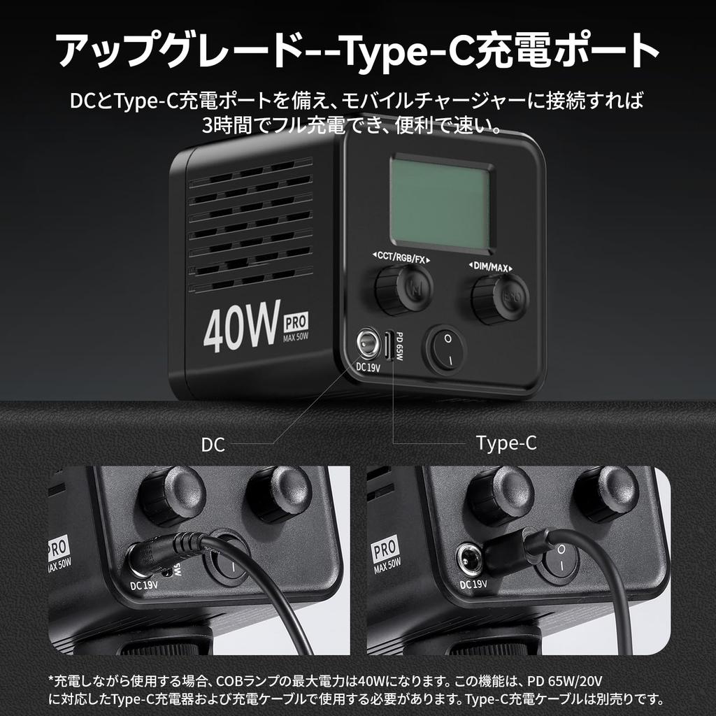 Ulanzi 40W PRO COB LED Видео Бесступенчатая Двойная Цветовая Температура Постоянный Макс CRI 13150 Люкс 8 Освещение Мини Bowens Питание Зарядка и Портативный для Прямого Эфира