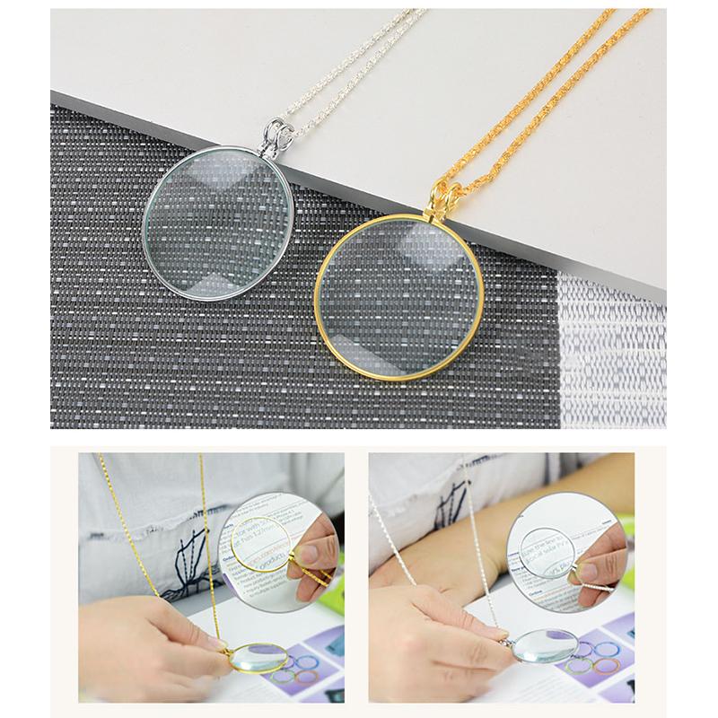 Portable Optical Chain Jewelry Magnifying Glass Reading Glasses For Precision