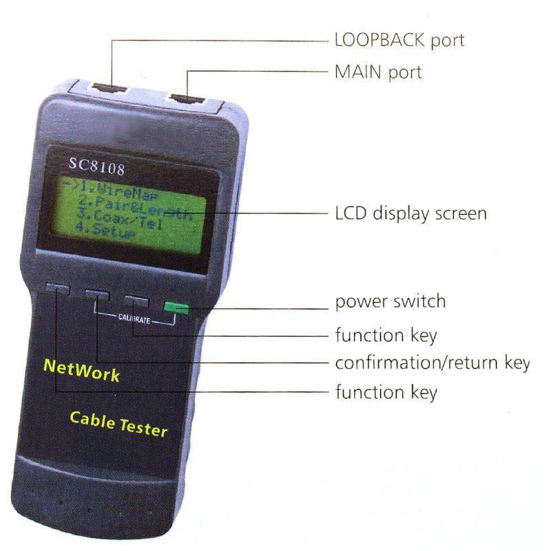 SC8108 Портативный тестер беспроводного сетевого кабеля Тестер и измеритель цифрового сетевого кабеля для телефонной сети с