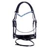 Dressage Bridle With Blue Crystal Brow-band ,Patent Nose-band With Flash For Horse