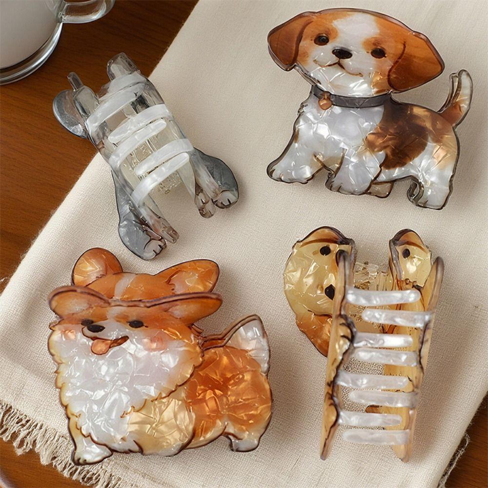 Printed Dog Cute Puppy Claw Clip Cartoon Shark Clip Cartoon Girls Hair Clip Gifts